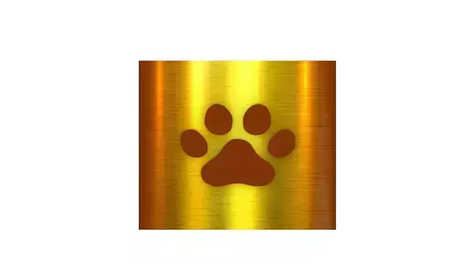 Dog Paw Golden Low-poly 3D model