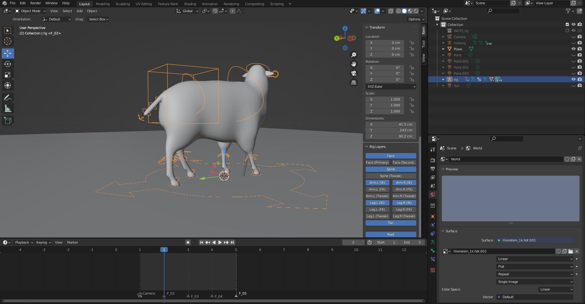 Fur Black Sheep Rigged in Blender Low-poly 3D model_11