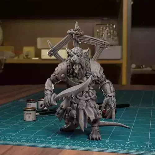Ratman Swordsman 01 - Presupported 3D print model
