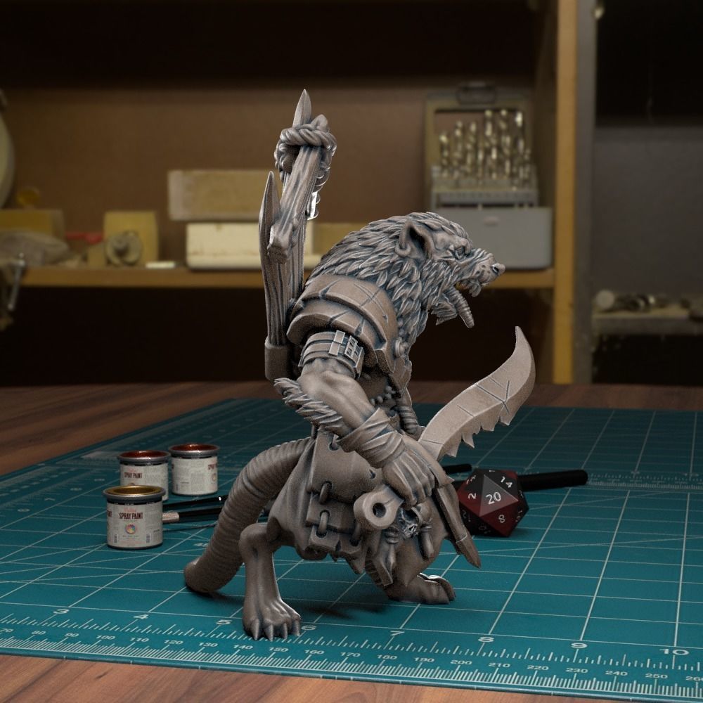 Ratman Swordsman 01 - Presupported 3D print model_3