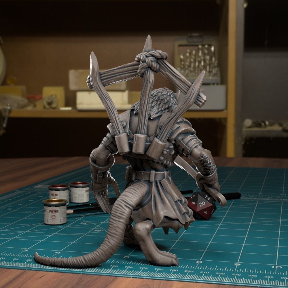 Ratman Swordsman 01 - Presupported 3D print model_2