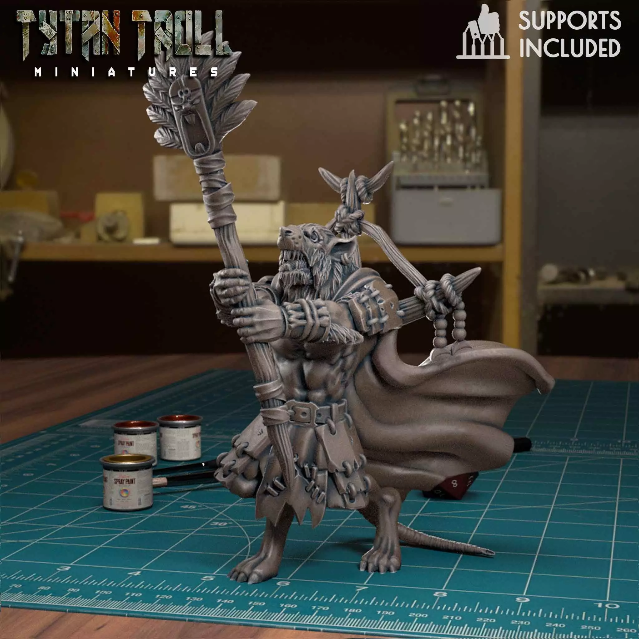 Ratman Shaman 05 - Pre-Supported 3D print model_0