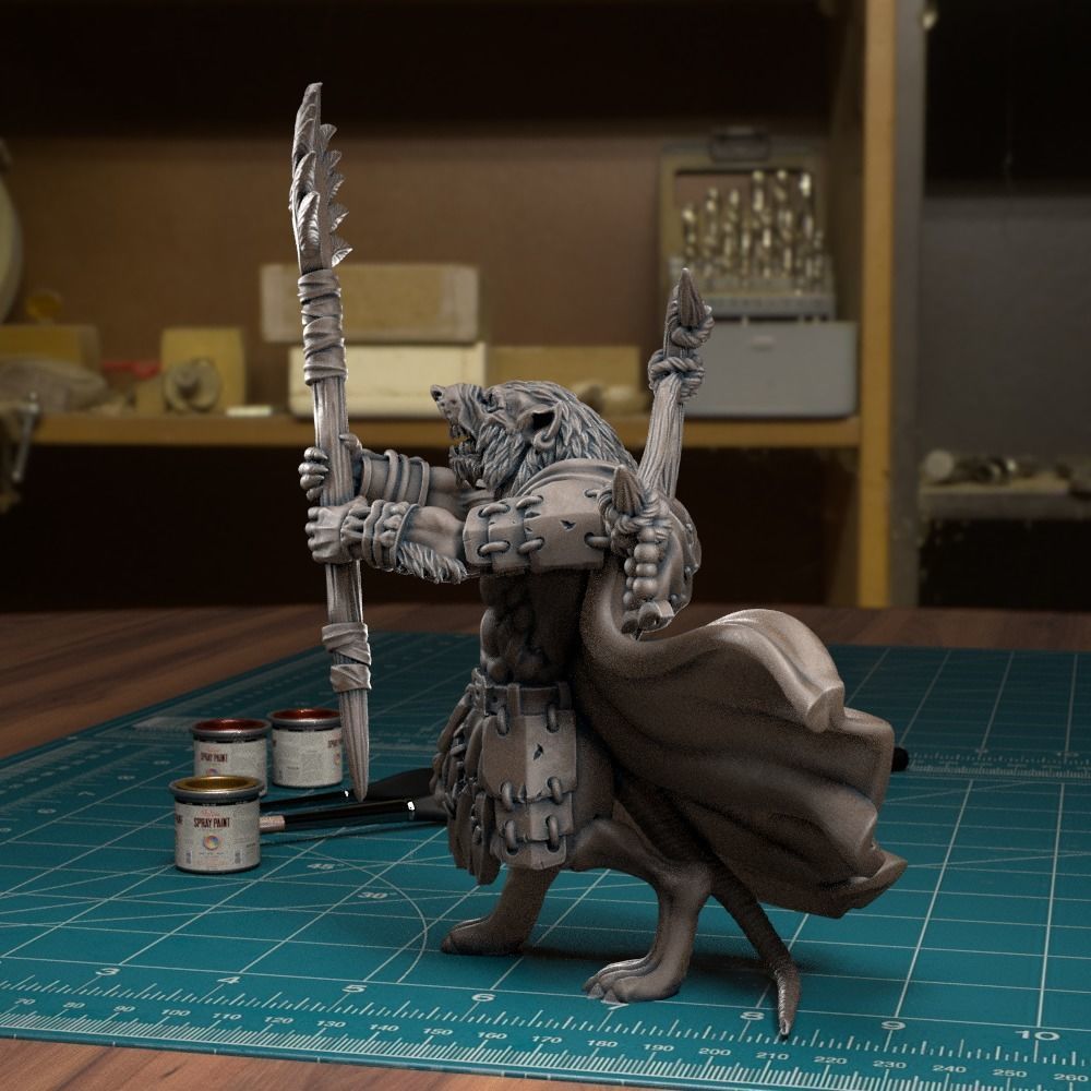 Ratman Shaman 05 - Pre-Supported 3D print model_2