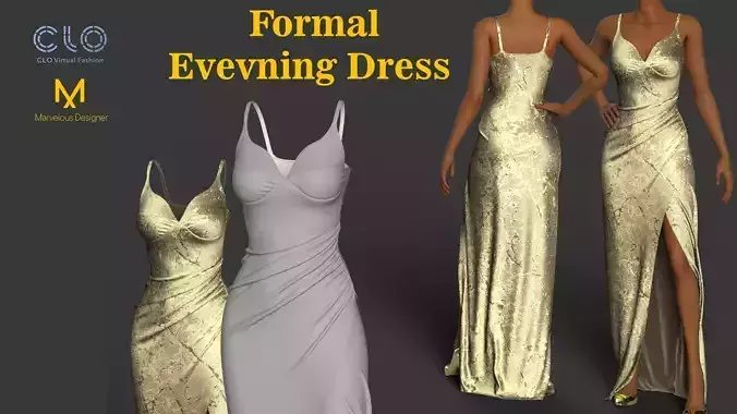 FORMAL EVEVNING DRESS 3D model
