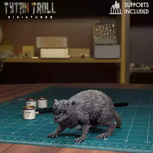 Giant Rat 05 - Pre-Supported 3D print model