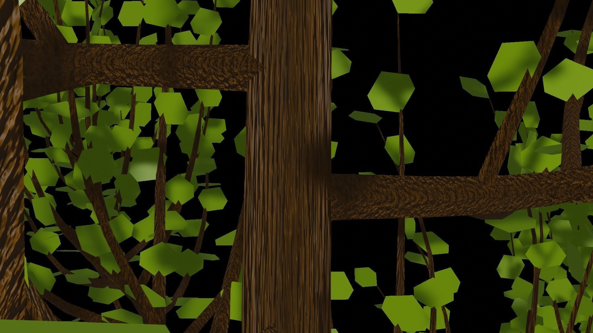 Spring or Summer Tree PBR low-poly game ready  Low-poly 3D model_5