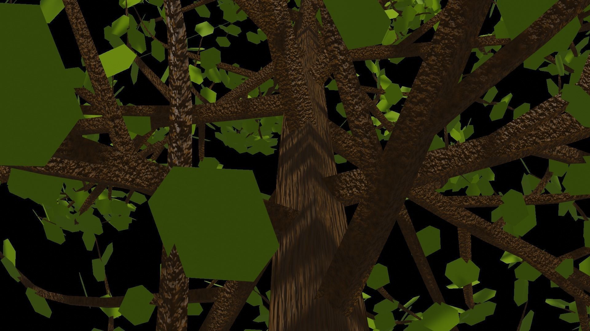 Spring or Summer Tree PBR low-poly game ready  Low-poly 3D model_8