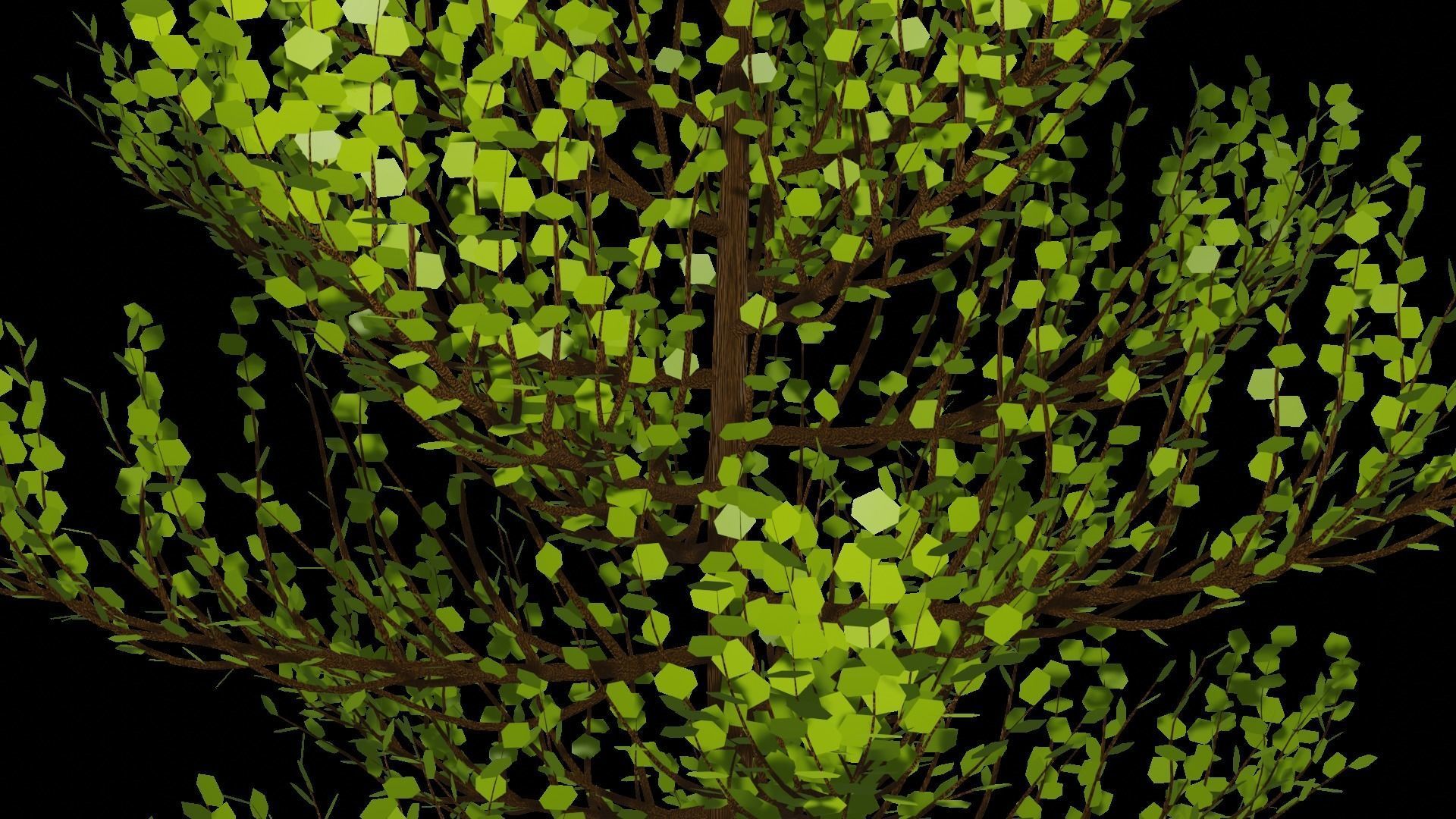 Spring or Summer Tree PBR low-poly game ready  Low-poly 3D model_10