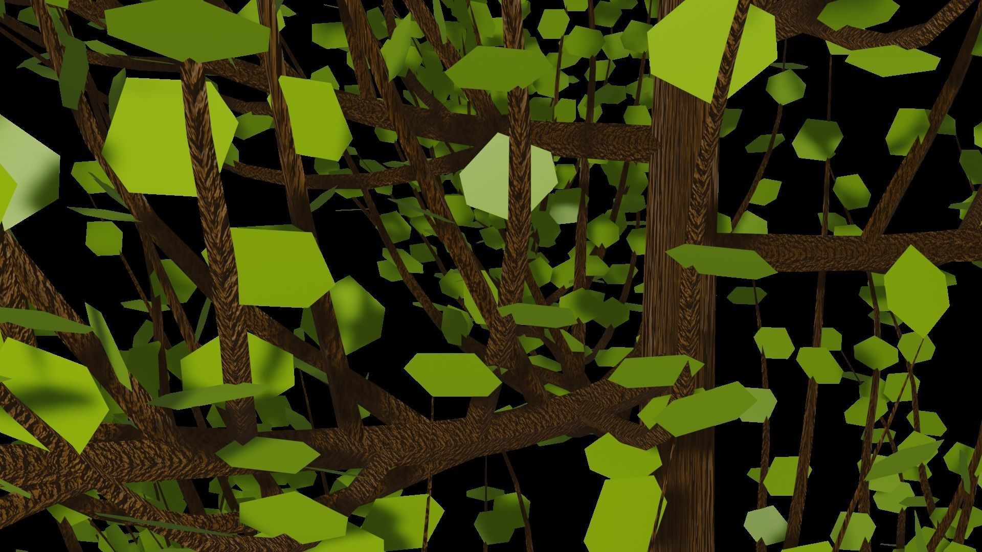 Spring or Summer Tree PBR low-poly game ready  Low-poly 3D model_4