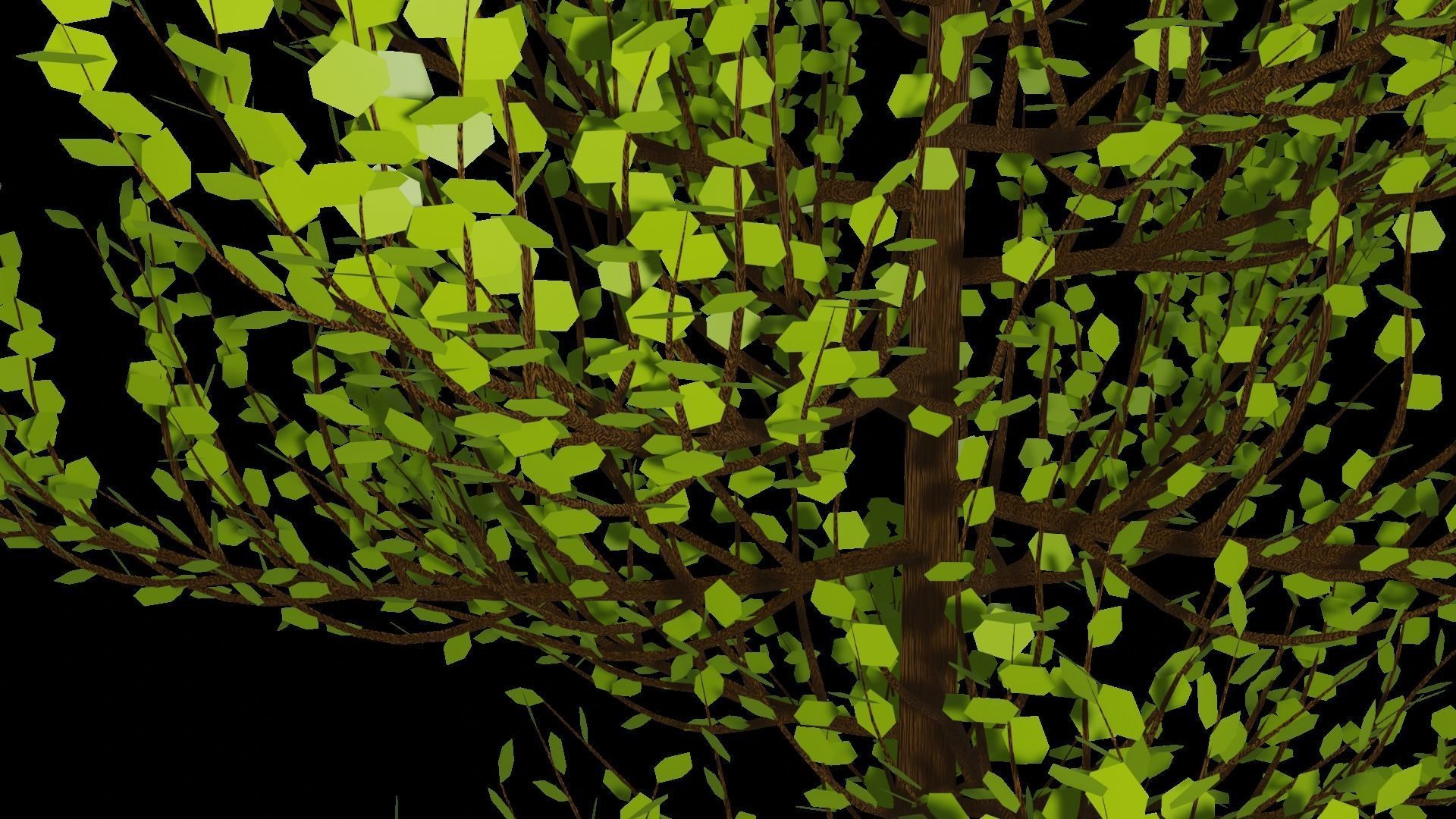 Spring or Summer Tree PBR low-poly game ready  Low-poly 3D model_3