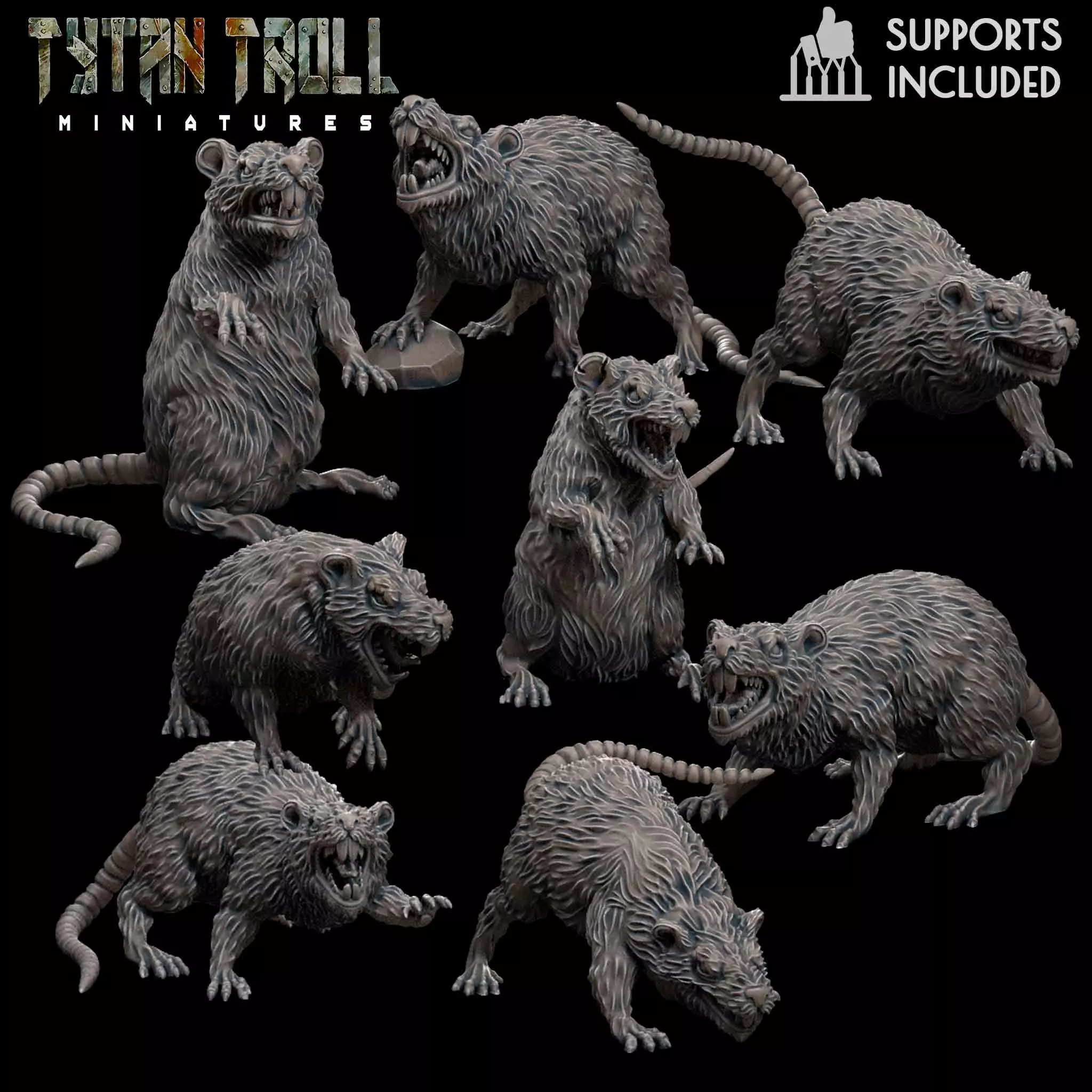 Giant Rat Bundle - Pre-Supported 3D print model_0