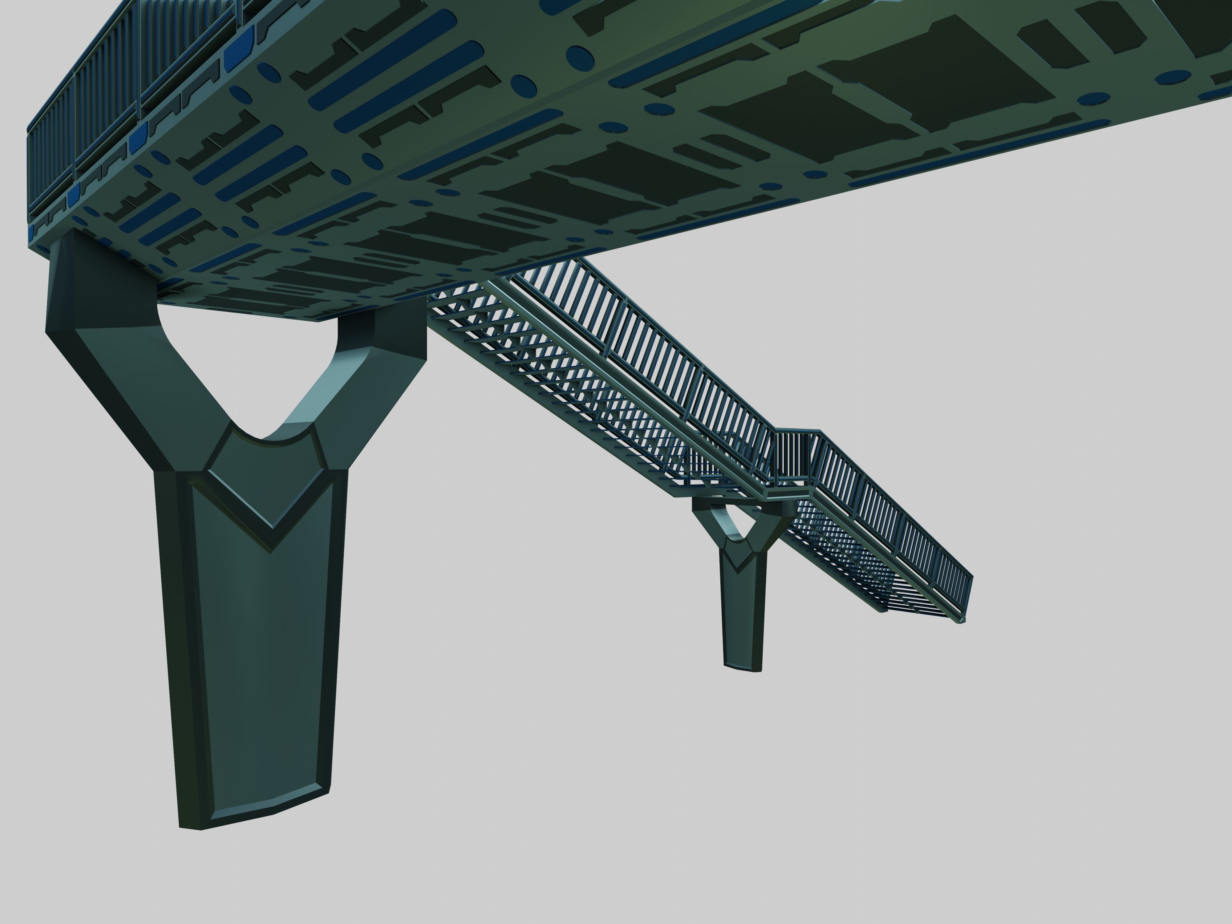 SCIFI-Pedestrian Bridge- Type-1 3D model_14