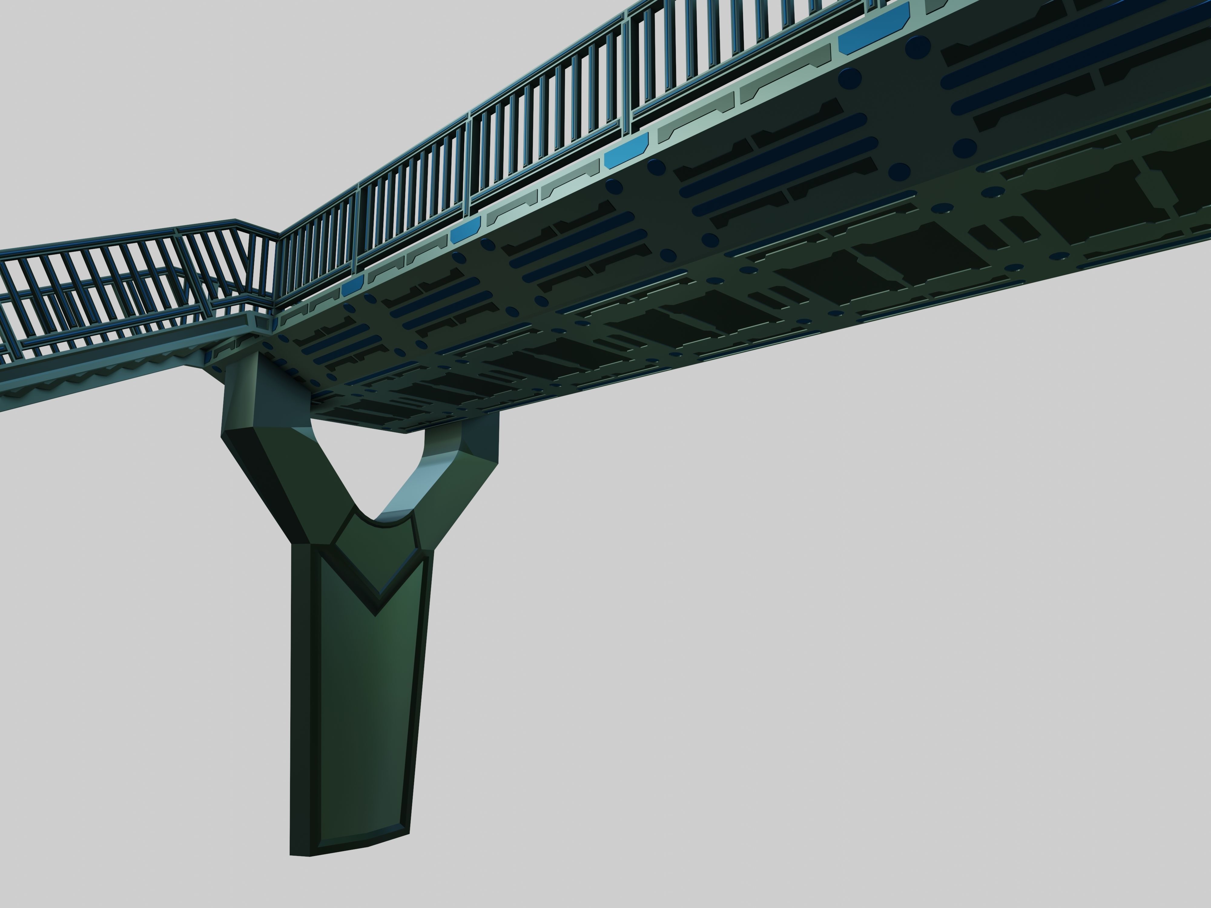 SCIFI-Pedestrian Bridge- Type-1 3D model_7
