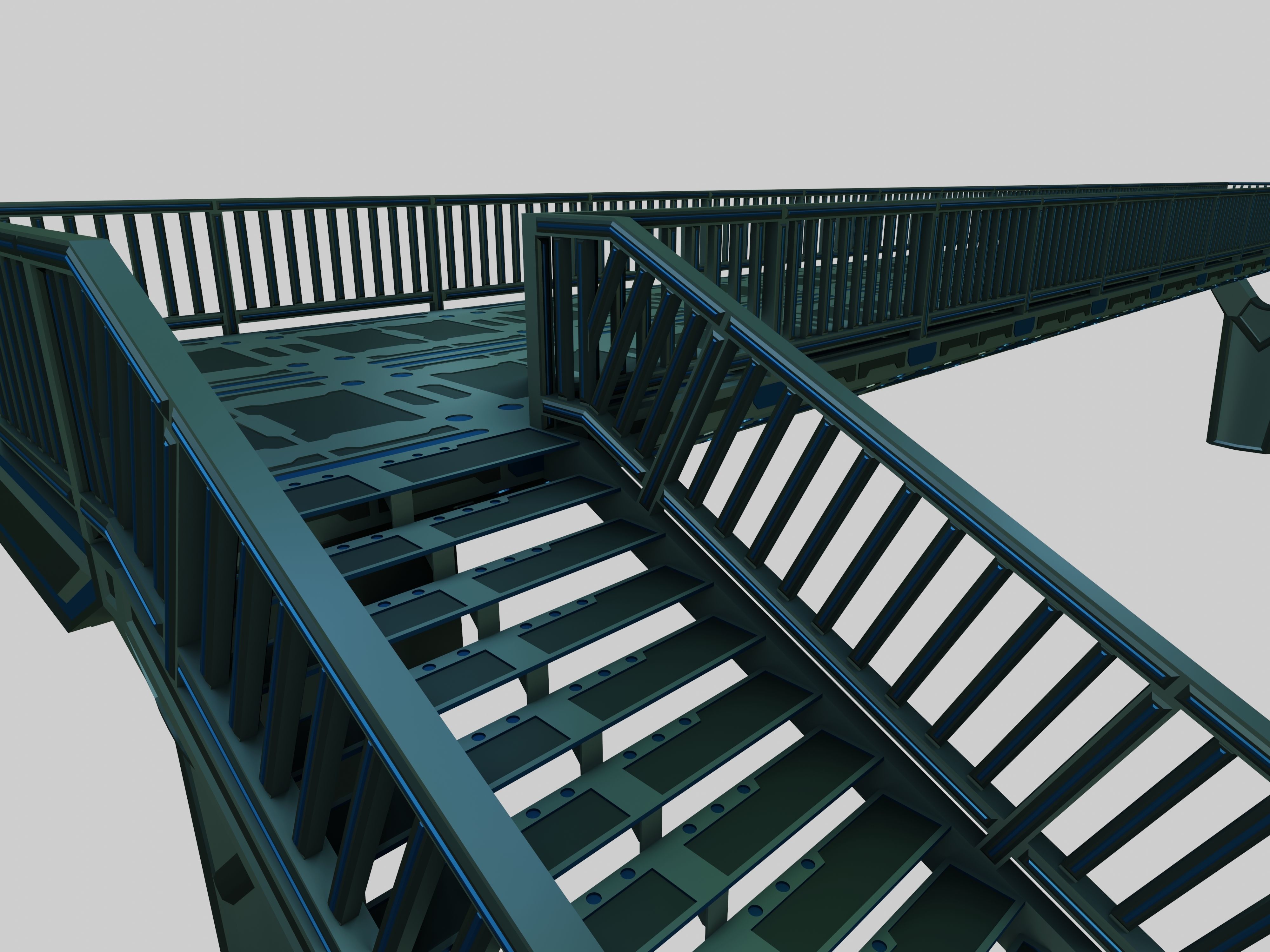 SCIFI-Pedestrian Bridge- Type-1 3D model_6