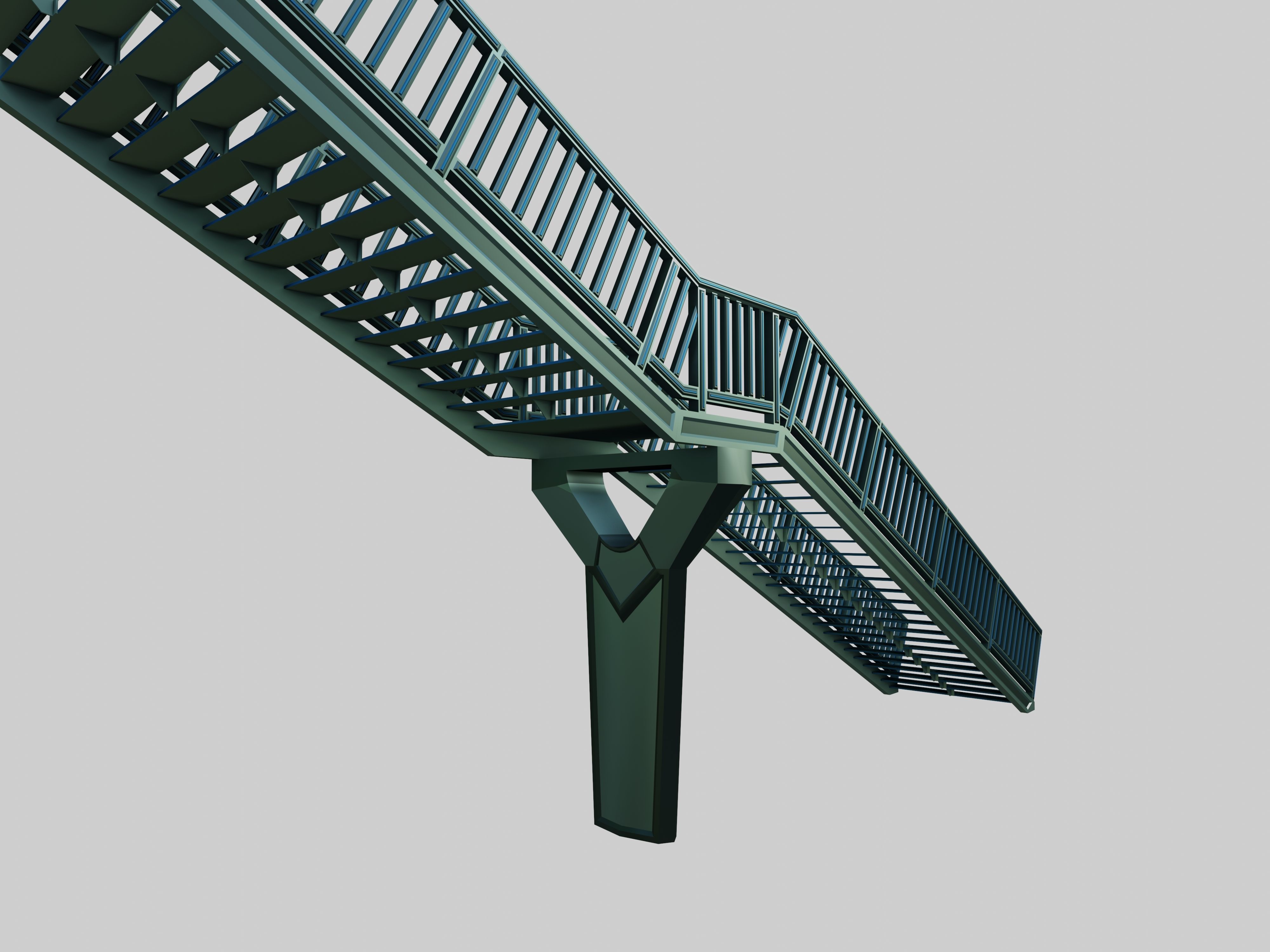 SCIFI-Pedestrian Bridge- Type-1 3D model_11