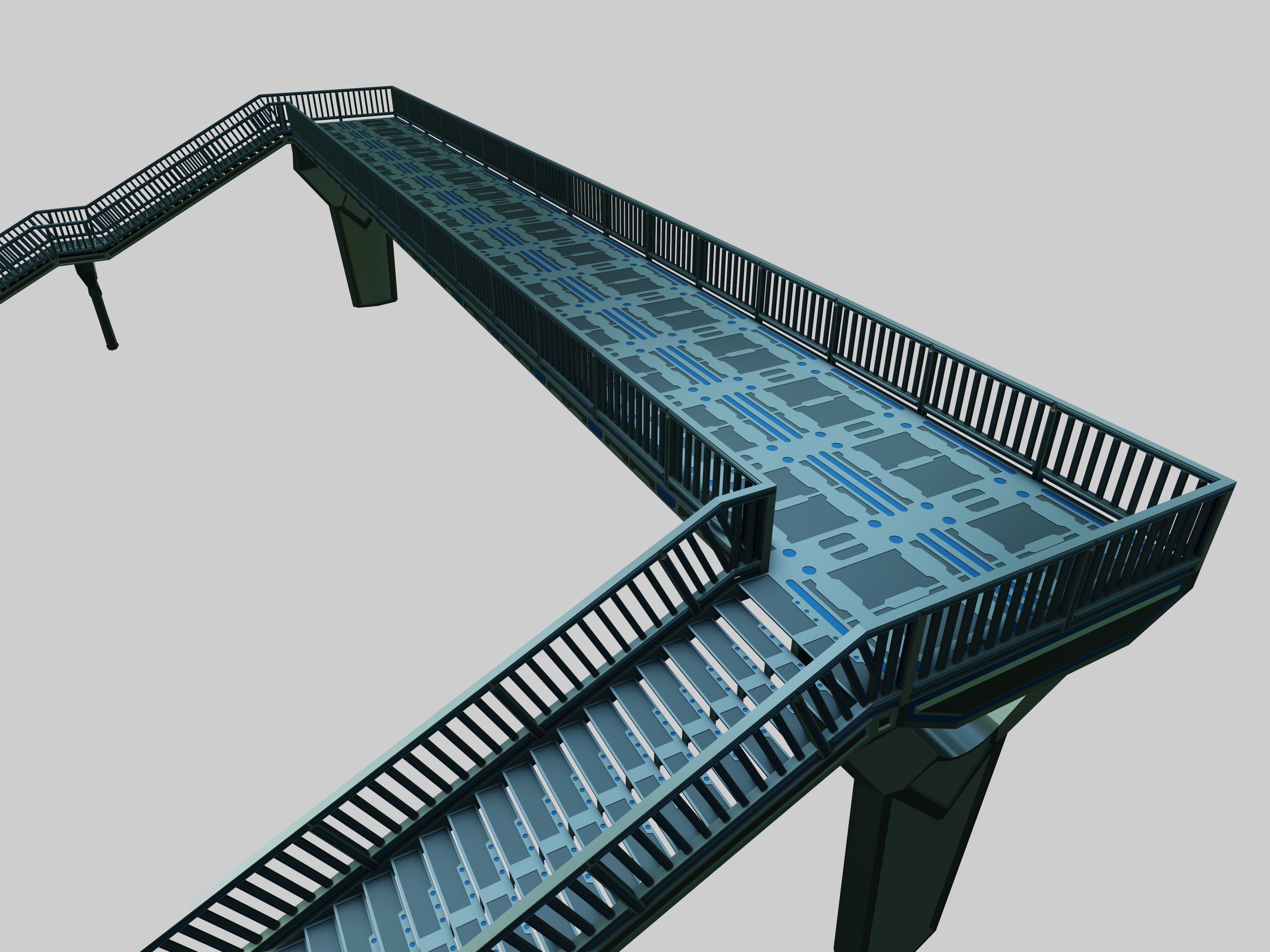 SCIFI-Pedestrian Bridge- Type-1 3D model_1