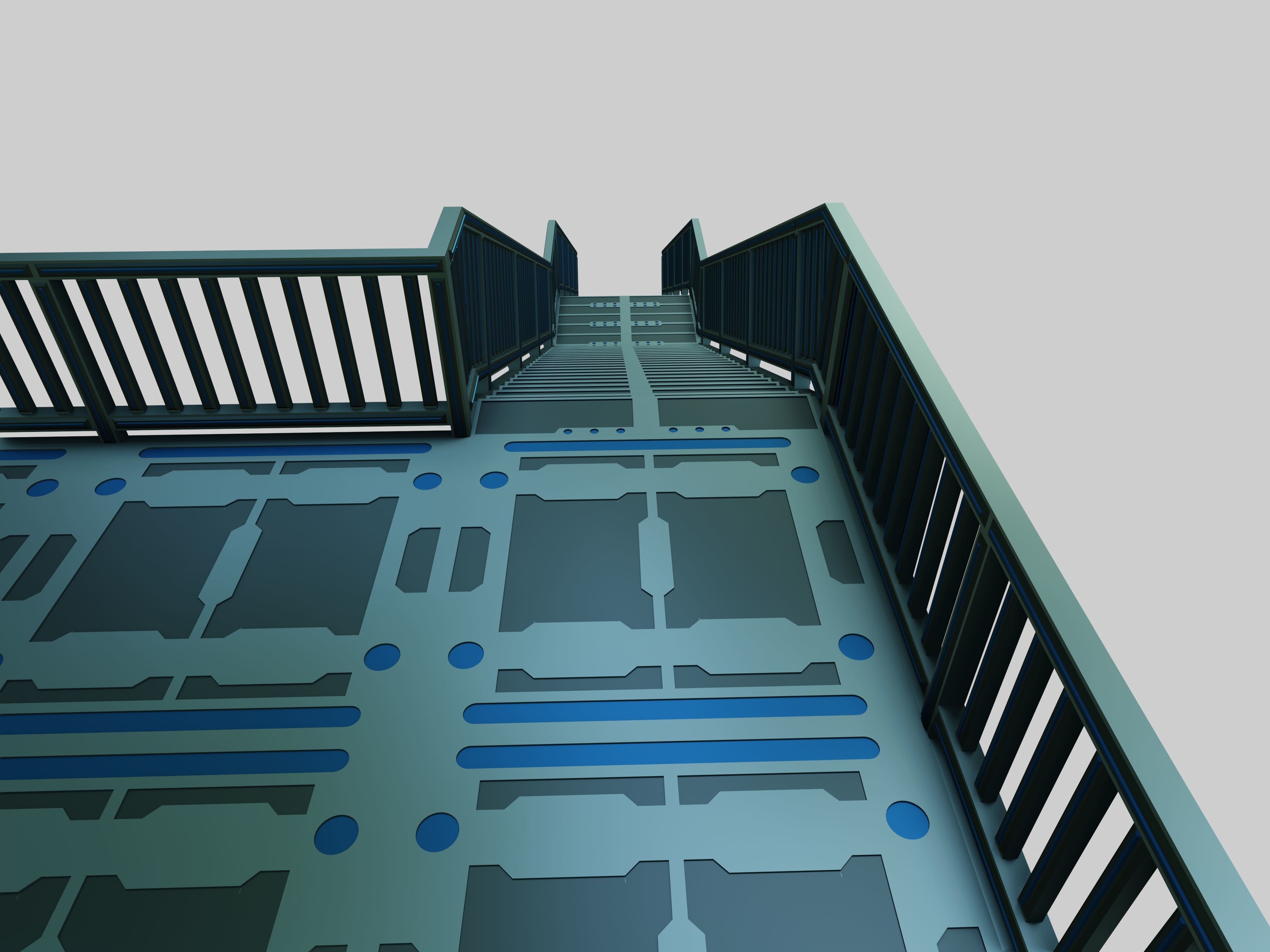 SCIFI-Pedestrian Bridge- Type-1 3D model_5