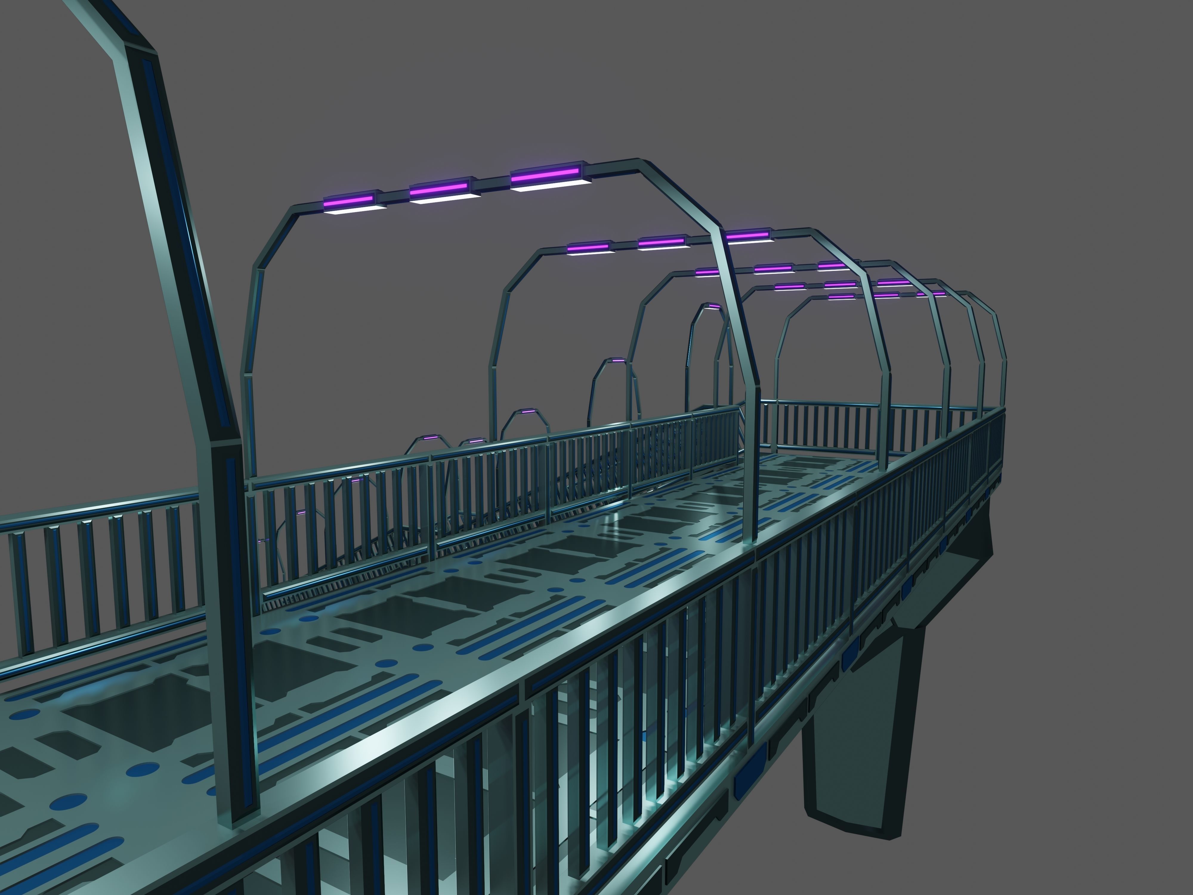 SCIFI-Pedestrian Bridge- Type-2 3D model_2