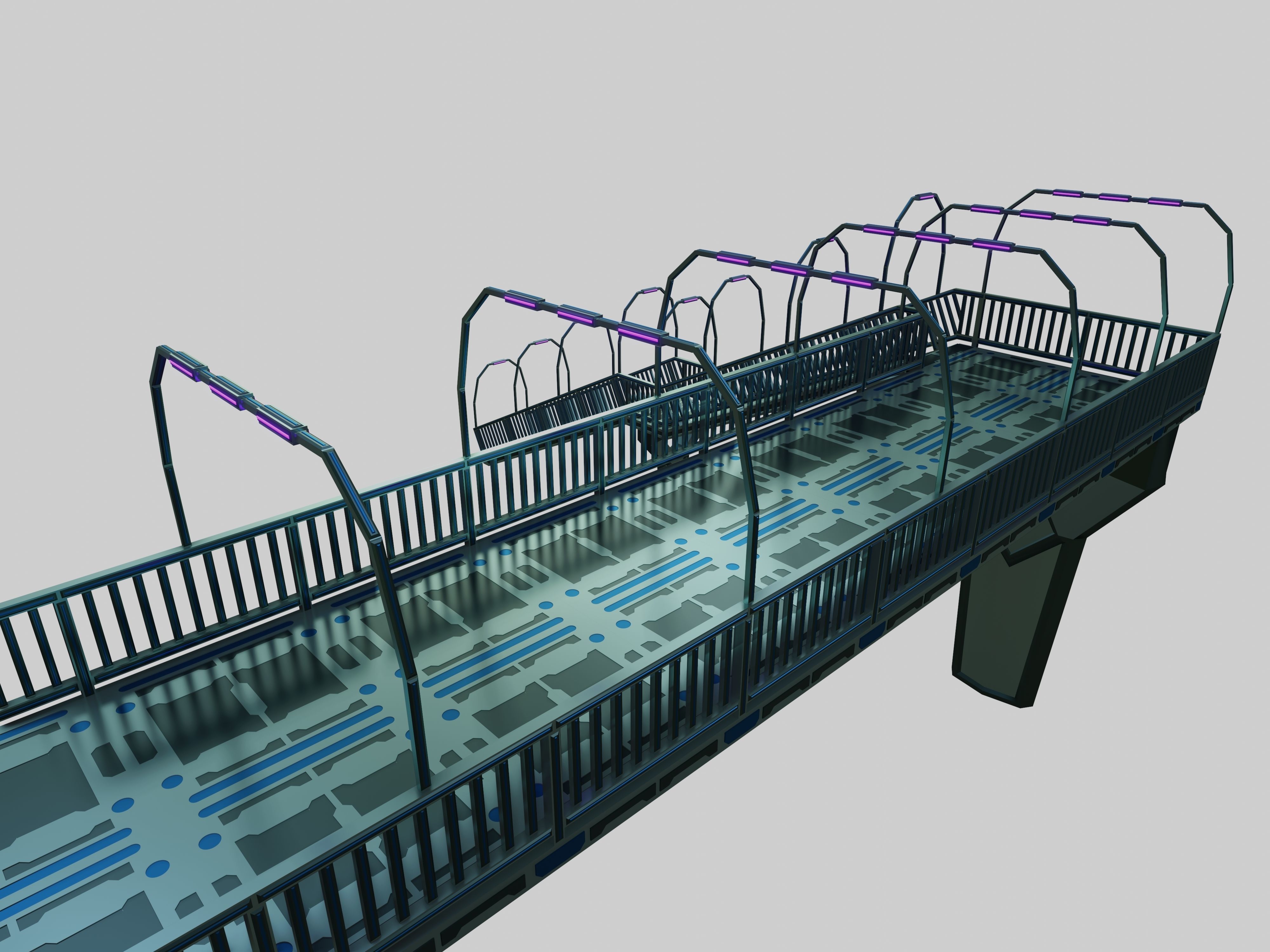 SCIFI-Pedestrian Bridge- Type-2 3D model_7
