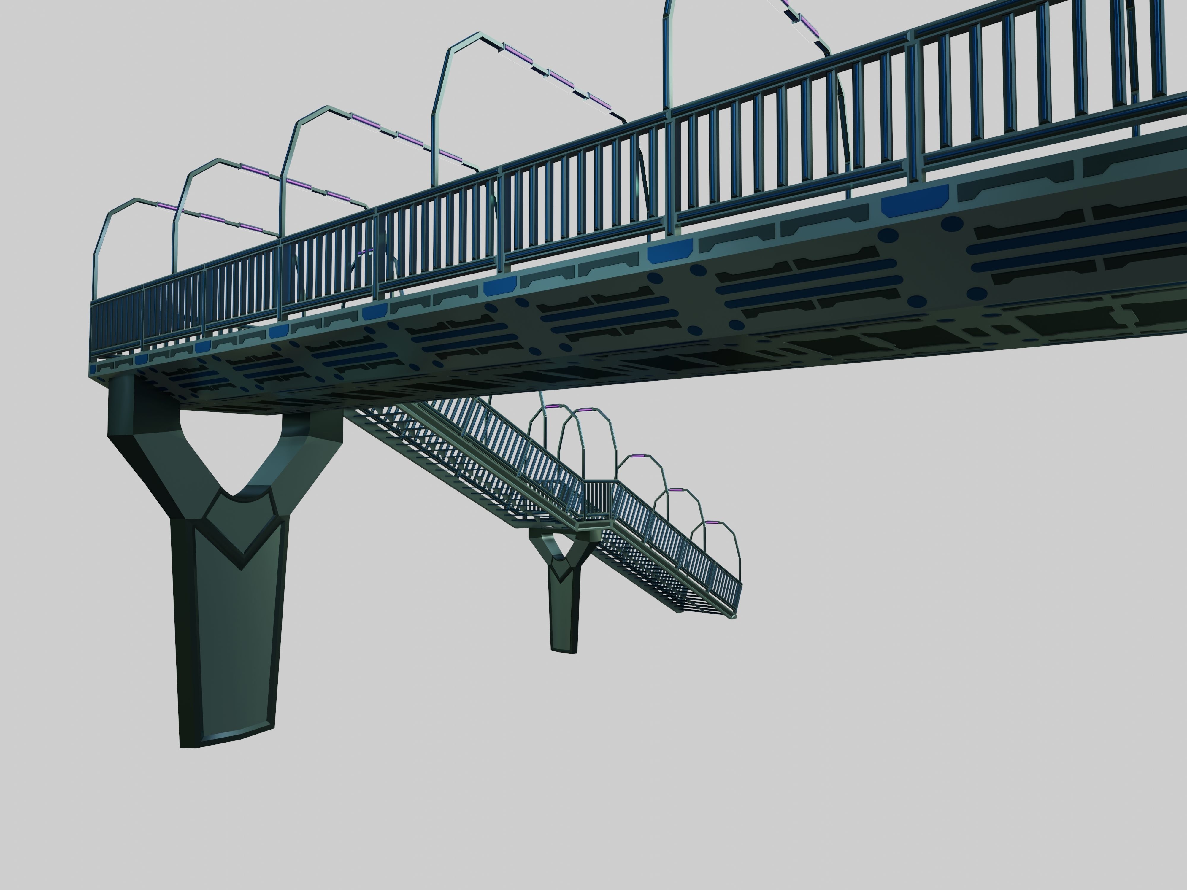 SCIFI-Pedestrian Bridge- Type-2 3D model_9