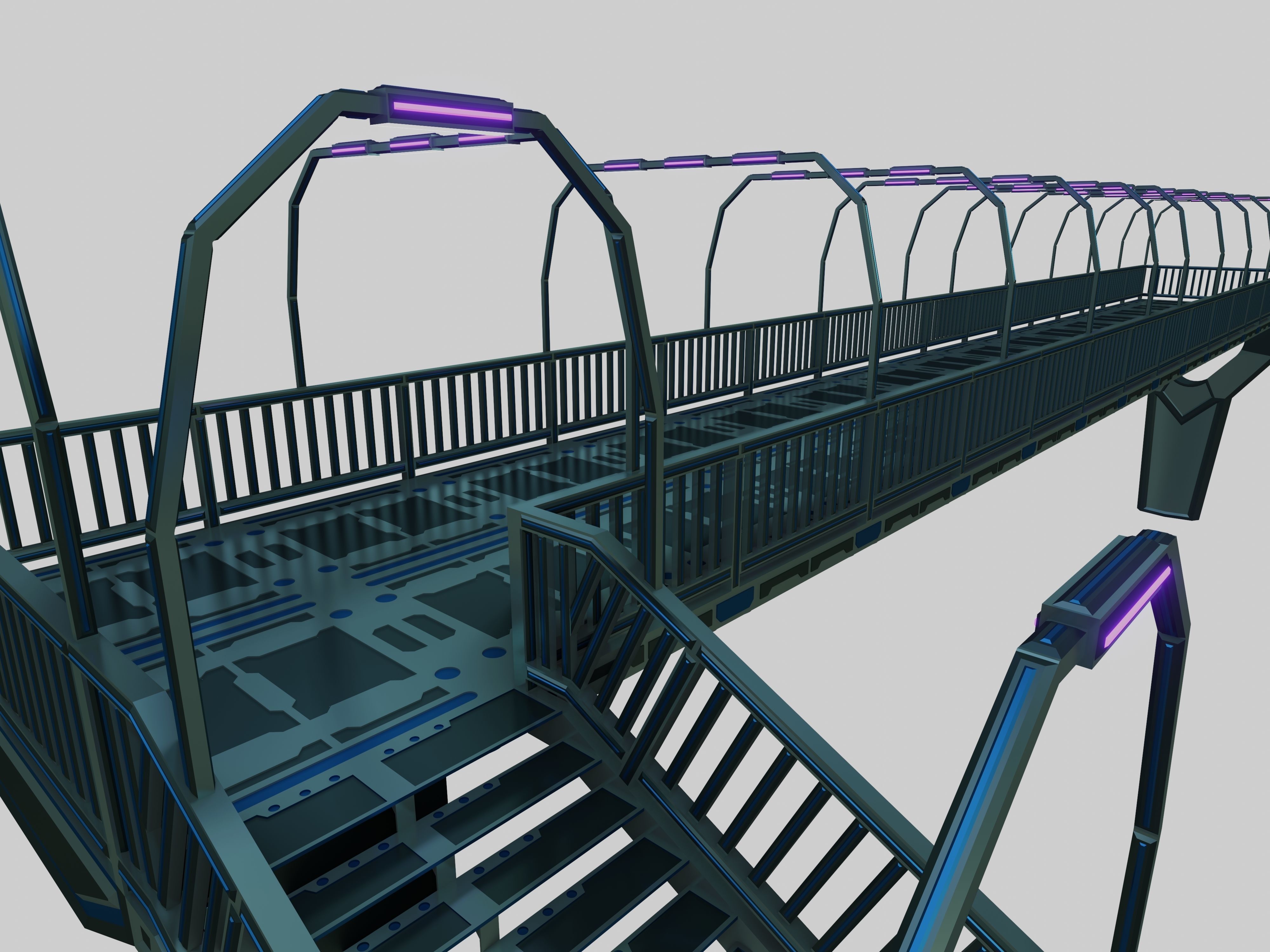 SCIFI-Pedestrian Bridge- Type-2 3D model_11