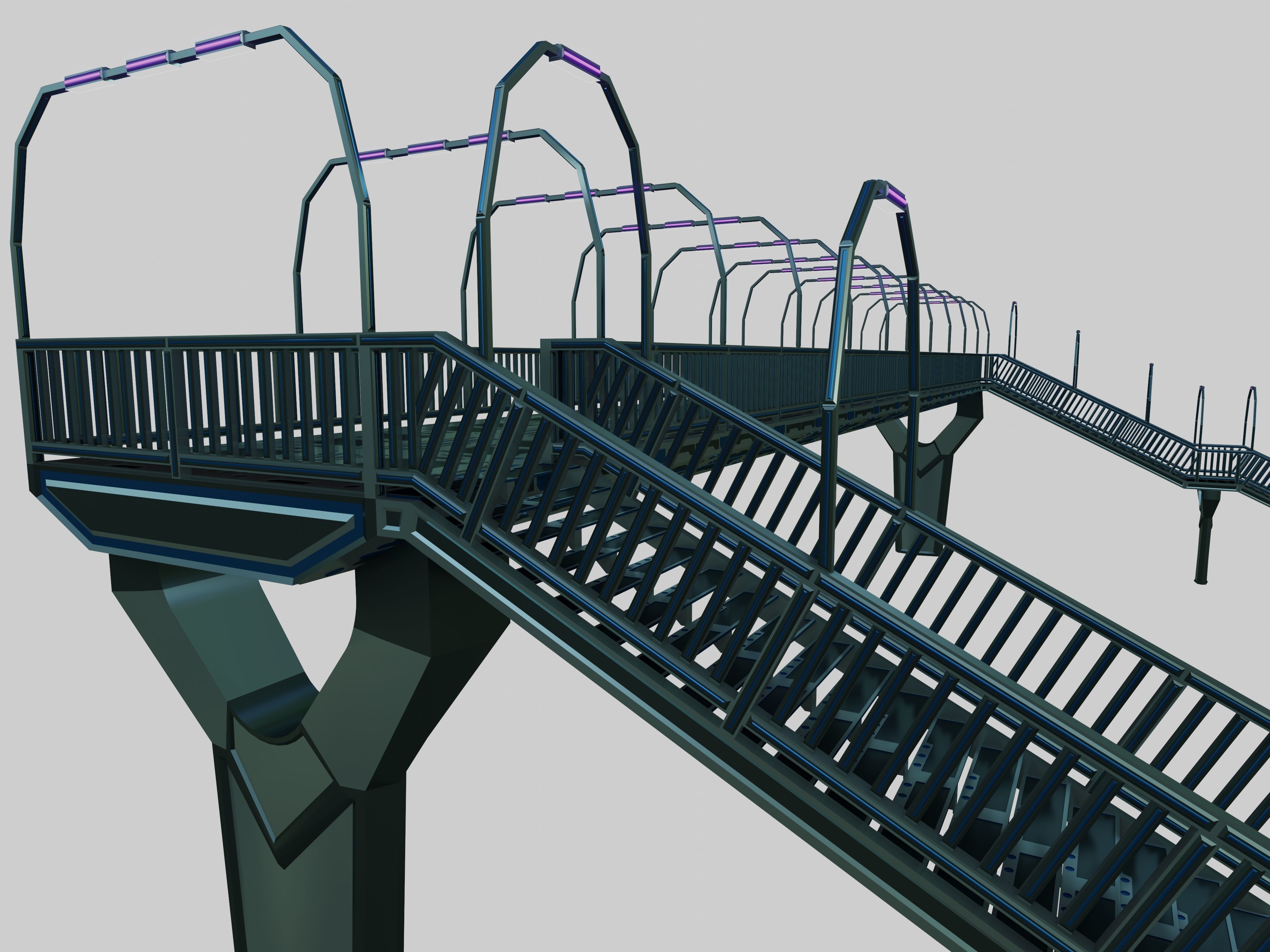 SCIFI-Pedestrian Bridge- Type-2 3D model_5