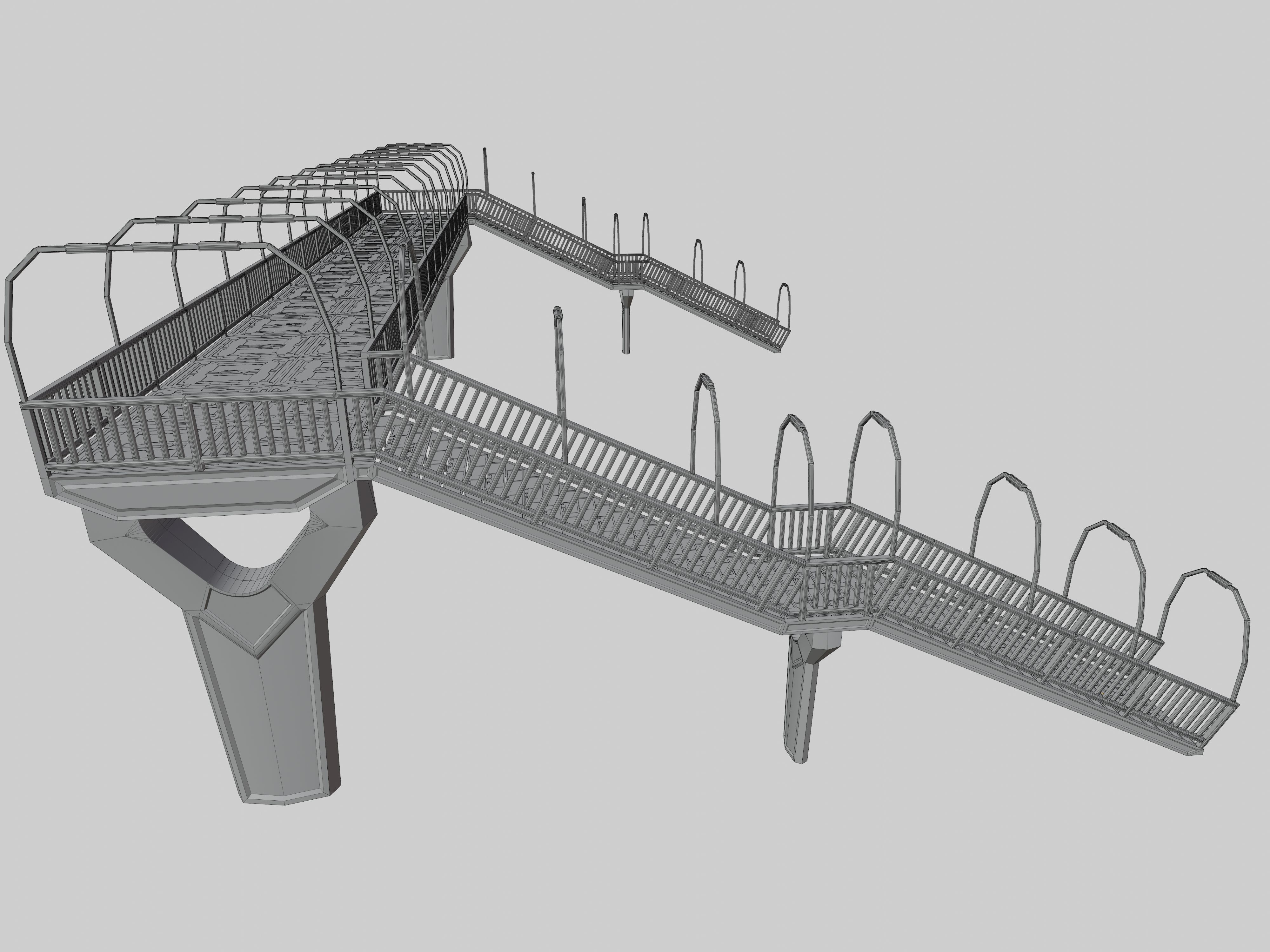SCIFI-Pedestrian Bridge- Type-2 3D model_16