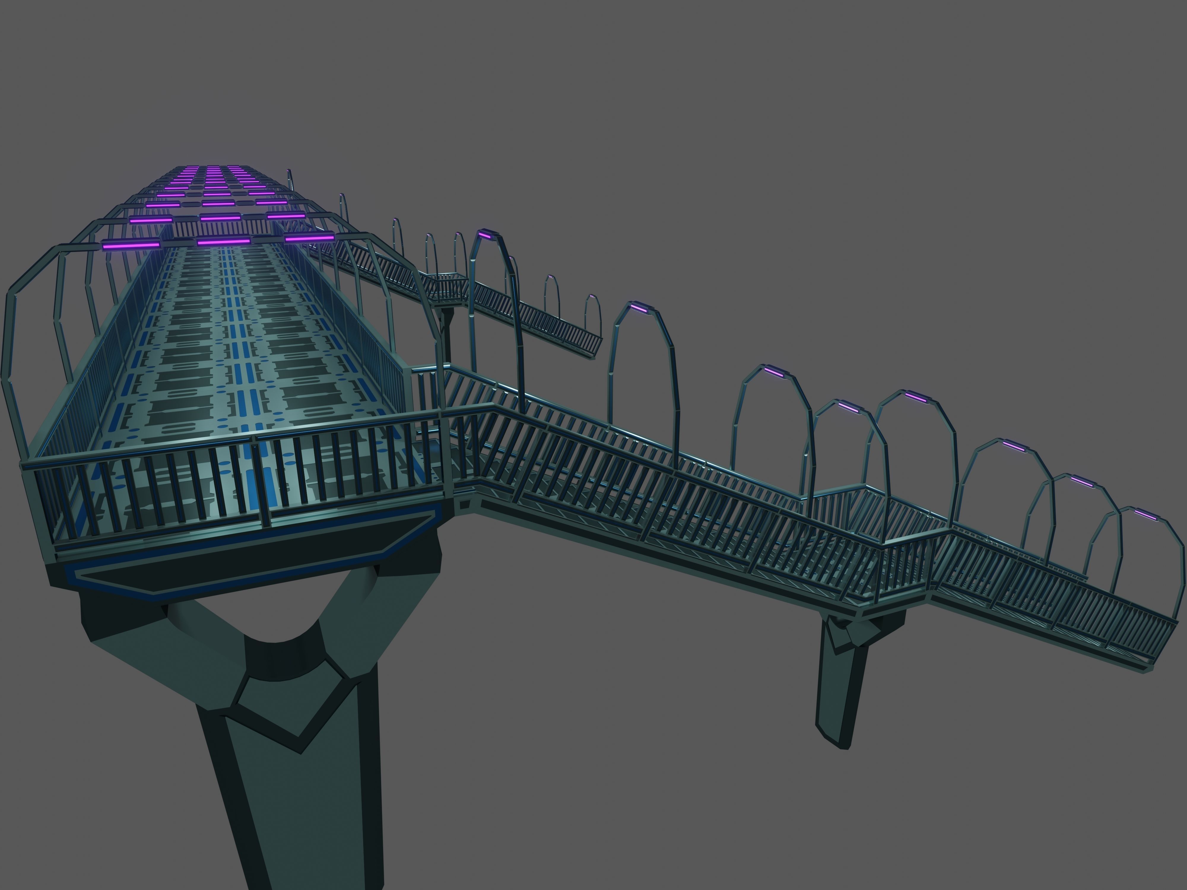 SCIFI-Pedestrian Bridge- Type-2 3D model_1