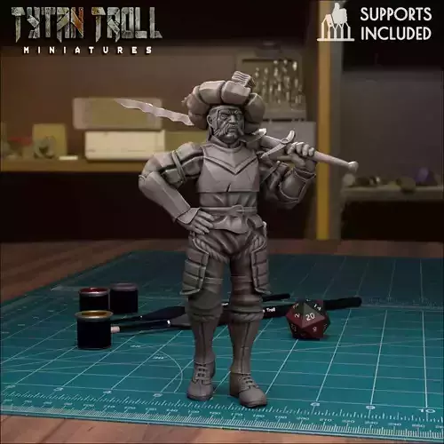 Mercenary Landsknecht Soldier 01 - Pre-Supported 3D print model