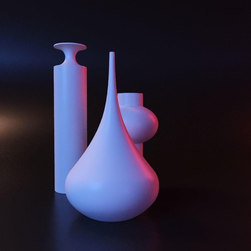 Modern Vase set 3D print model_10