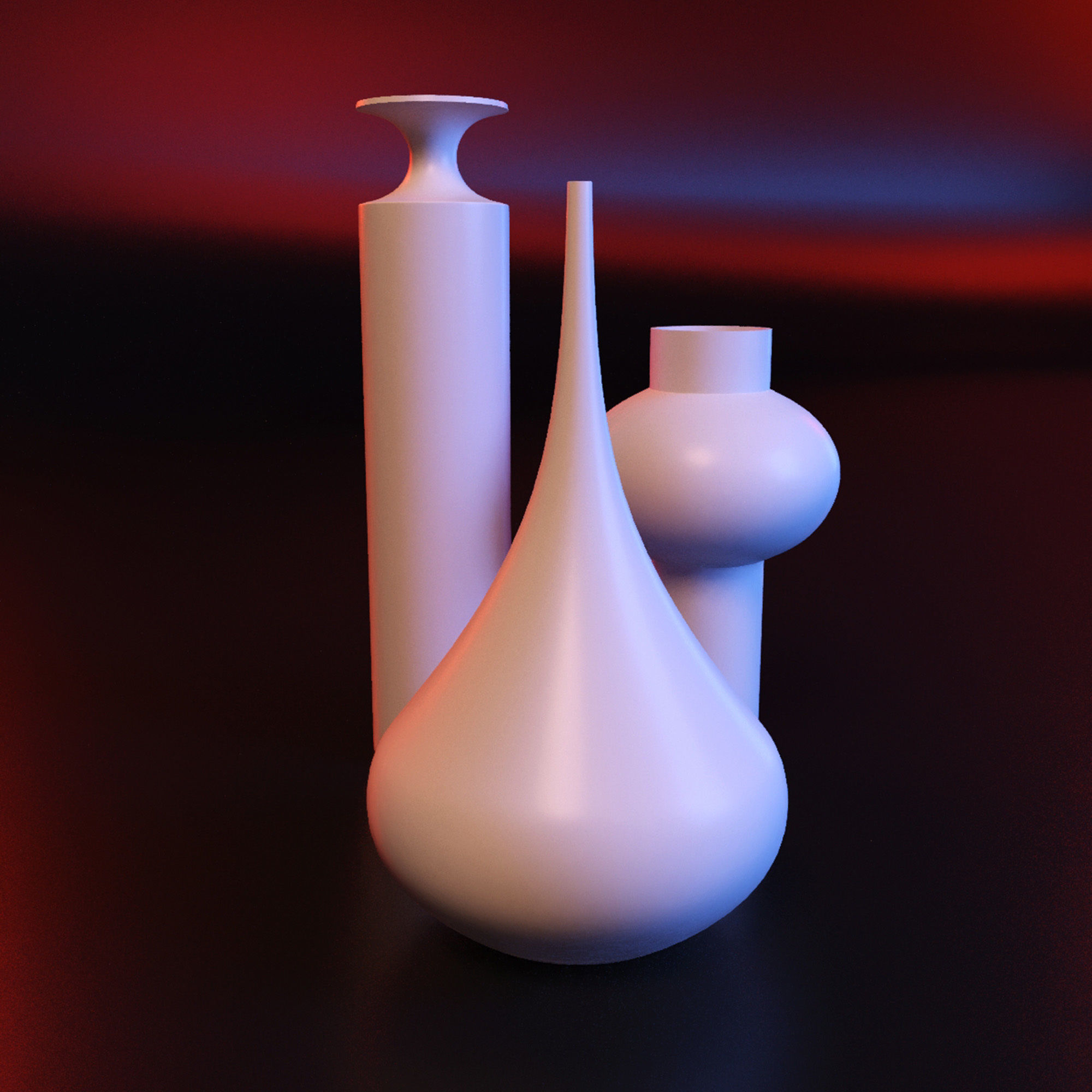 Modern Vase set 3D print model_2