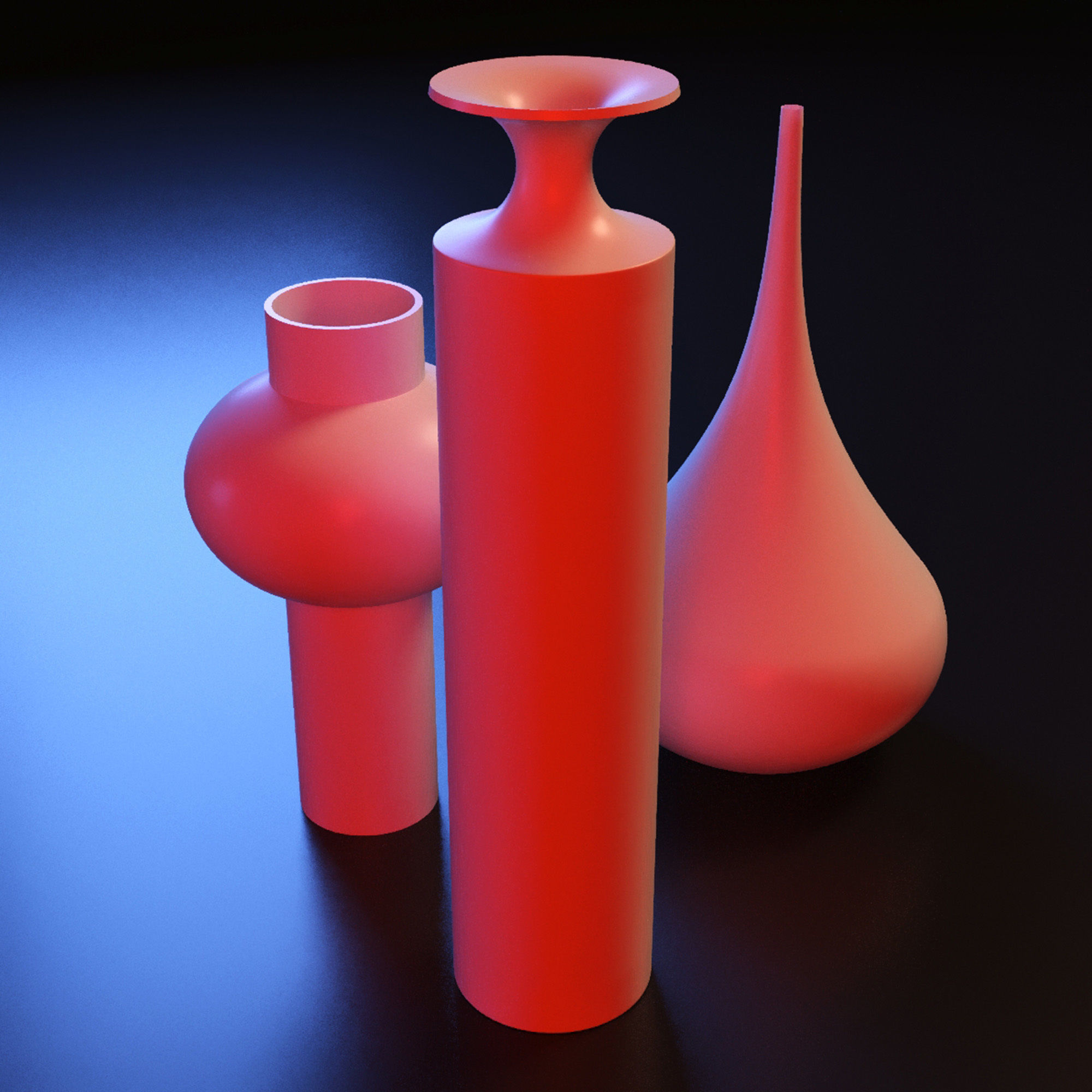 Modern Vase set 3D print model_4