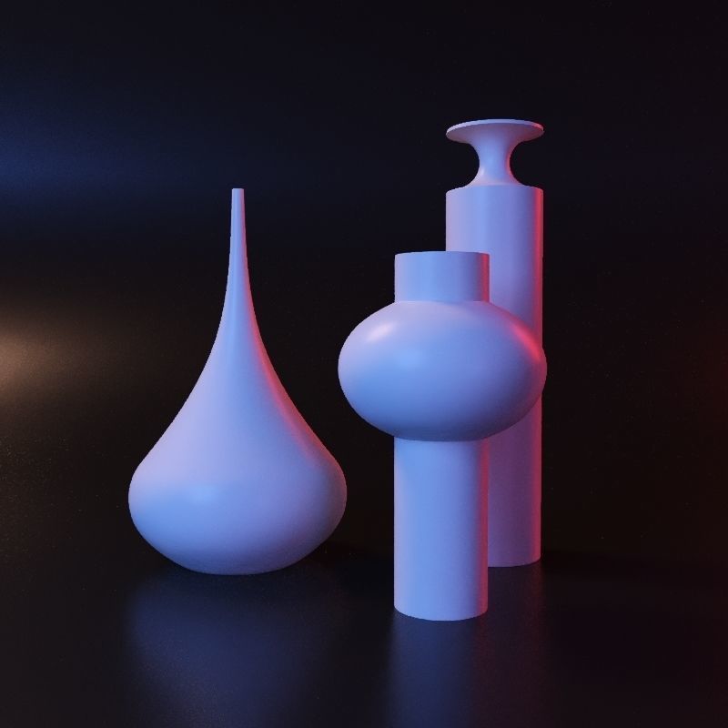 Modern Vase set 3D print model_5