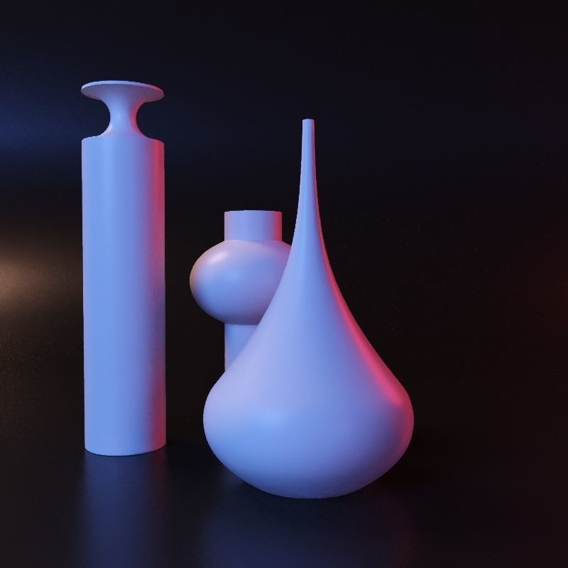 Modern Vase set 3D print model_11