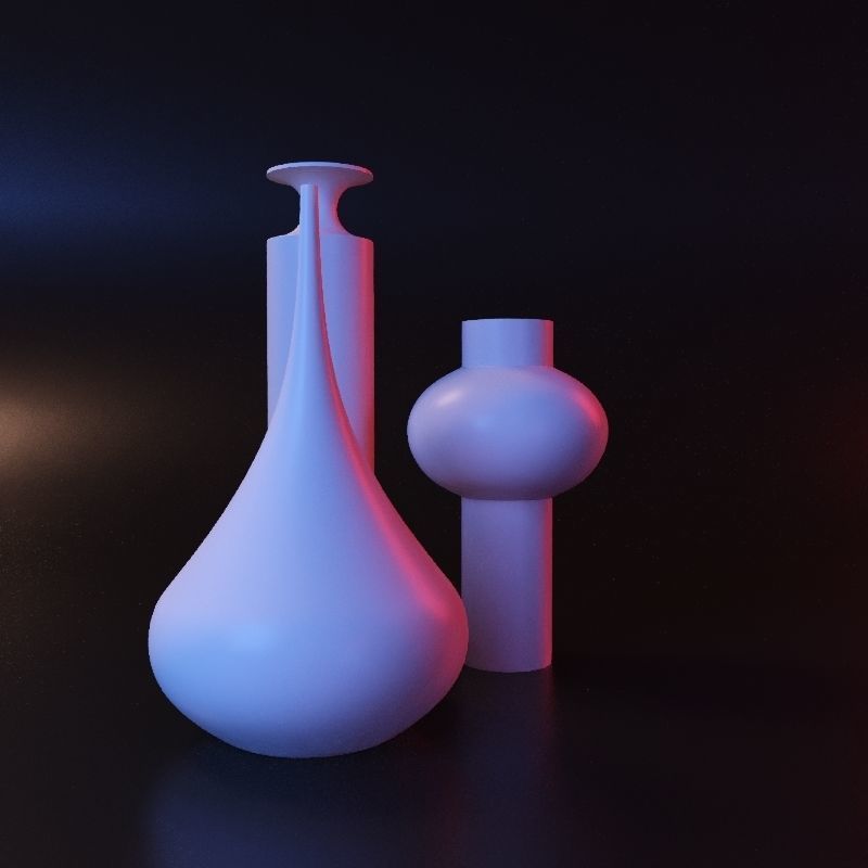 Modern Vase set 3D print model_9