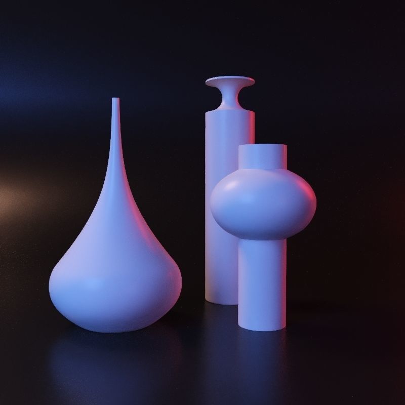 Modern Vase set 3D print model_7