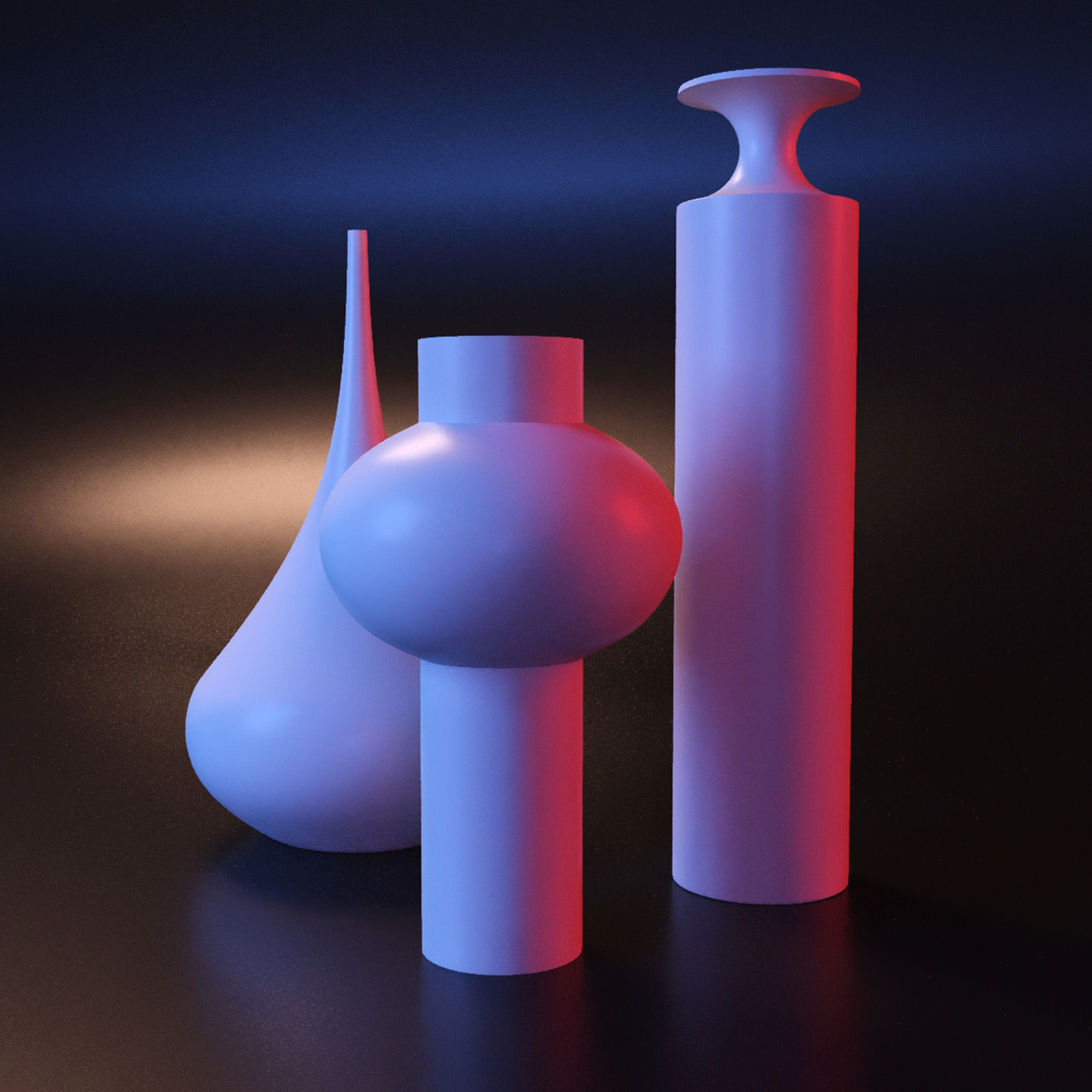 Modern Vase set 3D print model_1