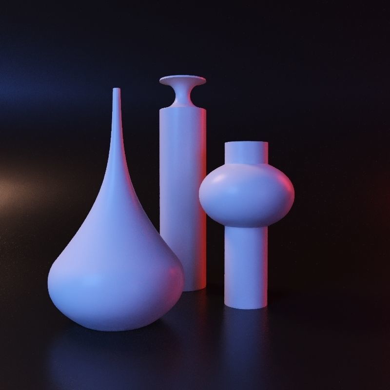 Modern Vase set 3D print model_8