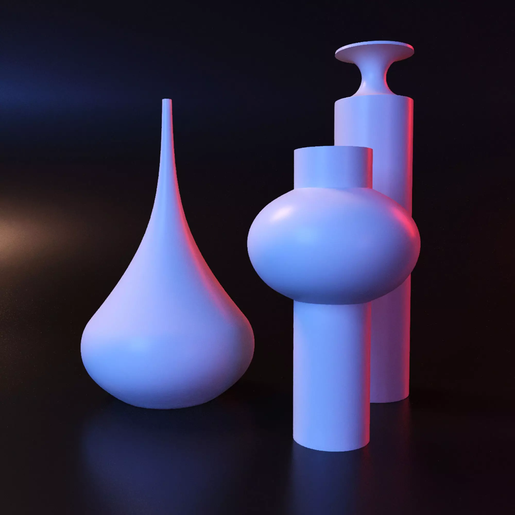 Modern Vase set 3D print model_0