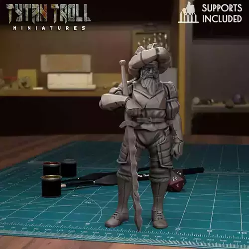 Mercenary Landsknecht Soldier 02 - Pre-Supported 3D print model