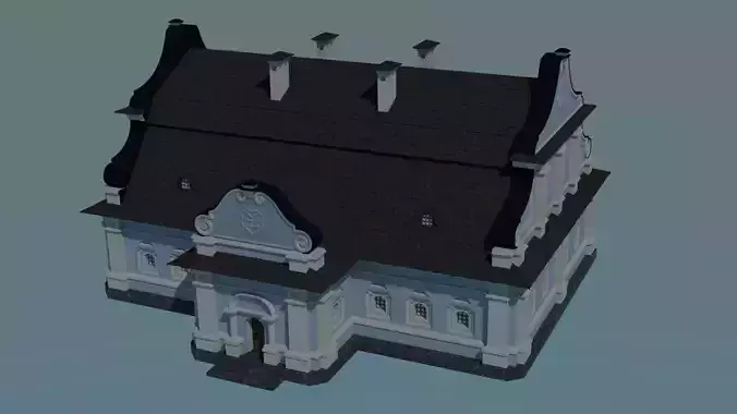 Ukrainian Baroque House I Blue 3D model