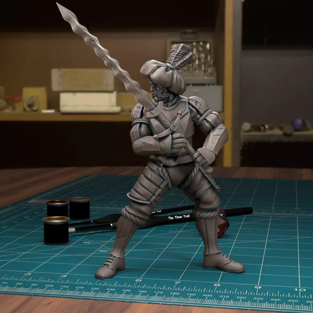 Mercenary Landsknecht Soldier 04 - Pre-Supported 3D print model_0