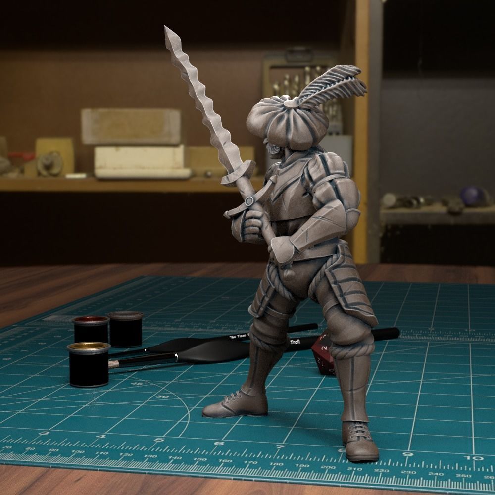Mercenary Landsknecht Soldier 04 - Pre-Supported 3D print model_1