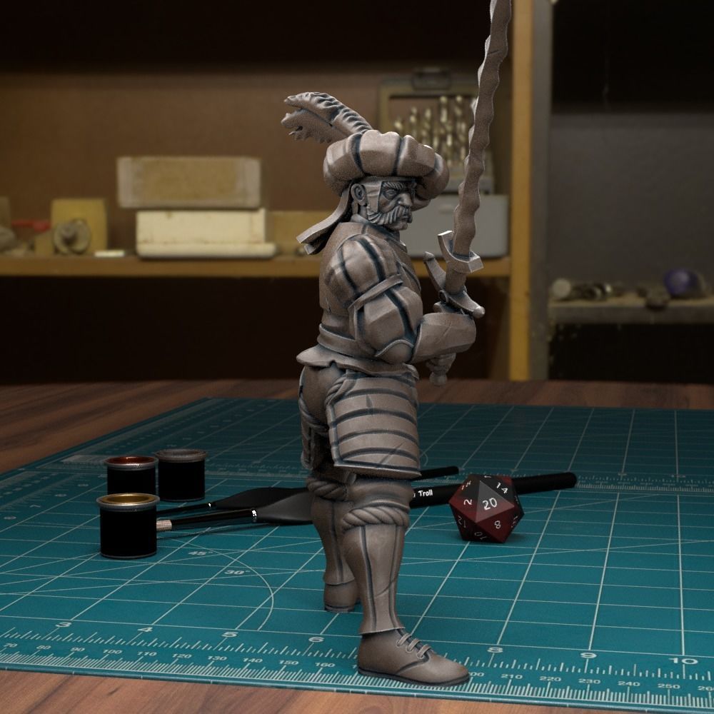 Mercenary Landsknecht Soldier 04 - Pre-Supported 3D print model_3