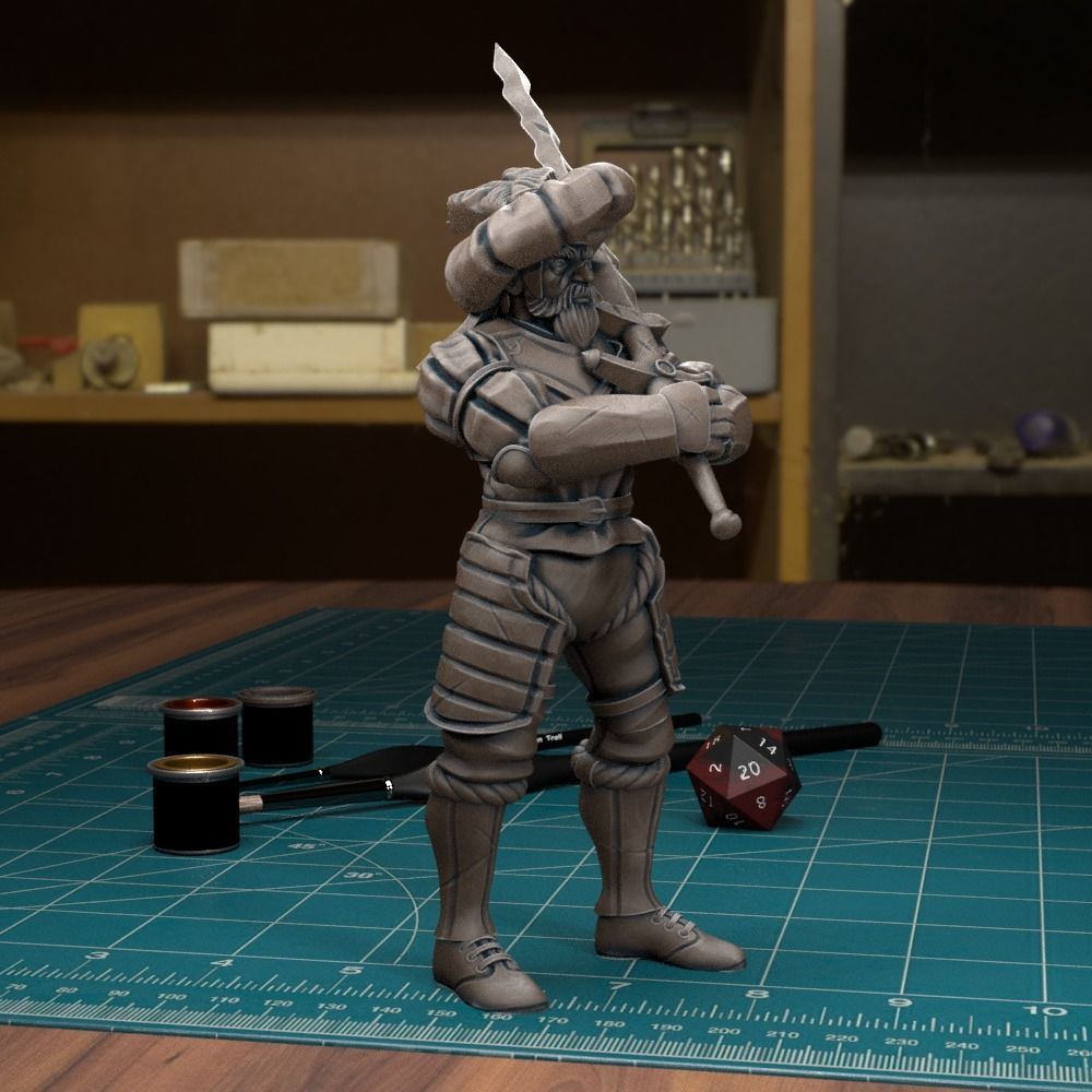 Mercenary Landsknecht Soldier 06 - Pre-Supported 3D print model_3