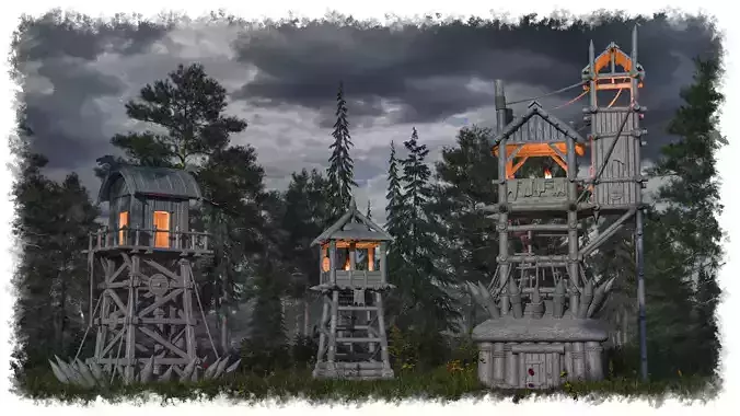 Medieval Towers 3D print model