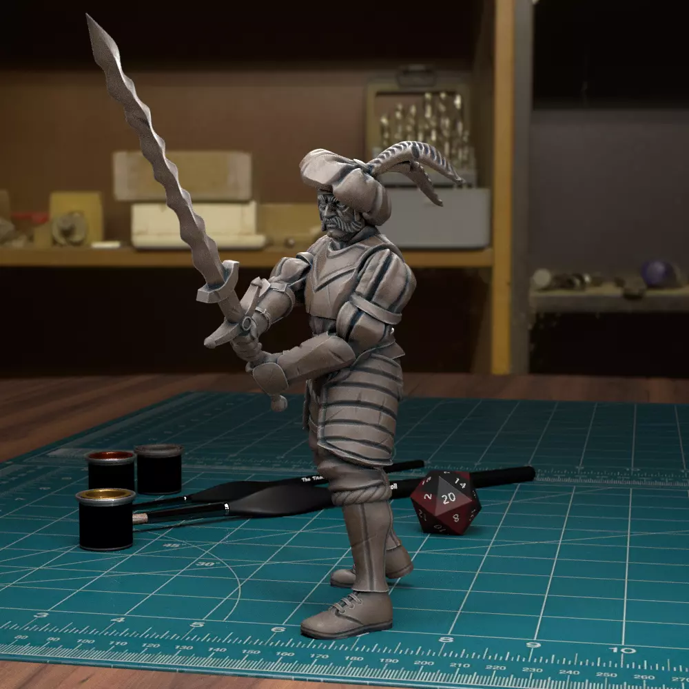 Mercenary Landsknecht Soldier 08 - Pre-Supported 3D print model_0