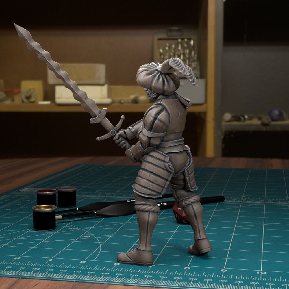 Mercenary Landsknecht Soldier 08 - Pre-Supported 3D print model_1