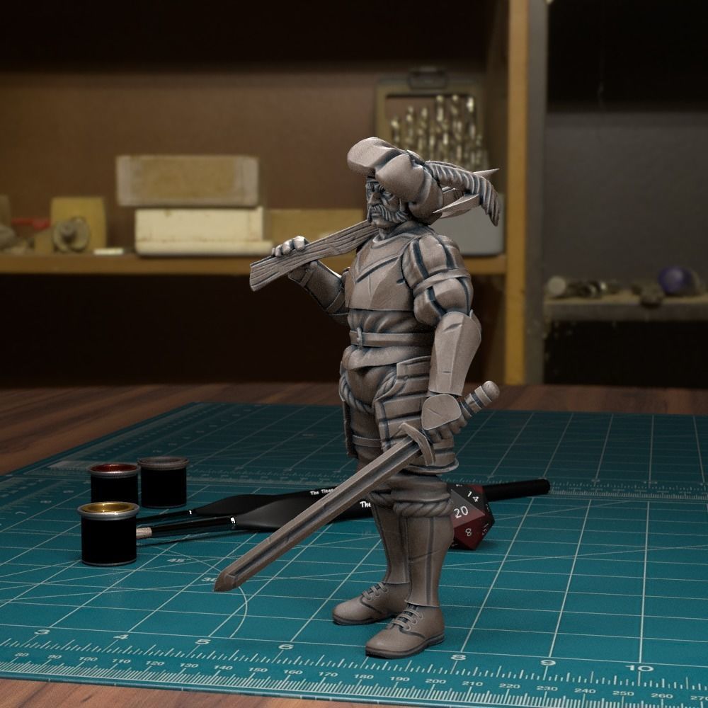 Mercenary Landsknecht Soldier 09 - Pre-Supported 3D print model_1