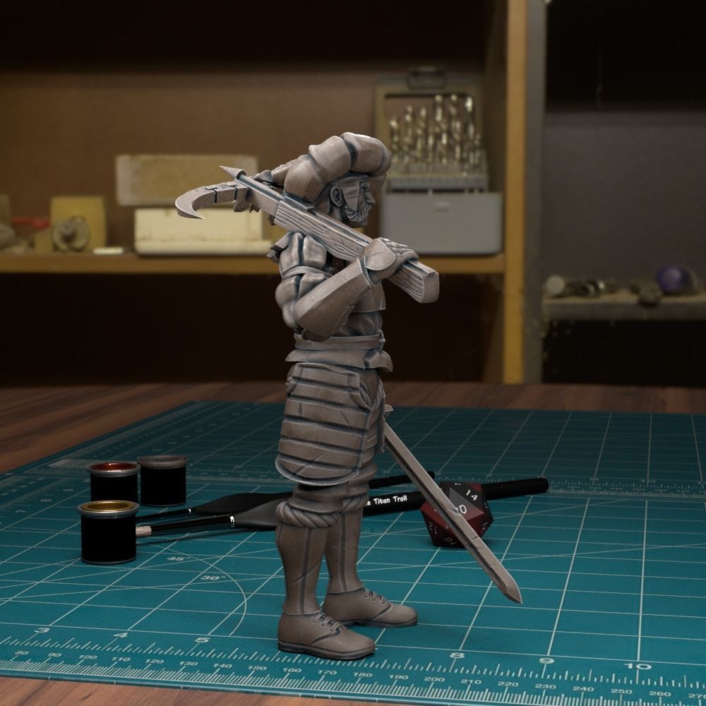 Mercenary Landsknecht Soldier 09 - Pre-Supported 3D print model_3